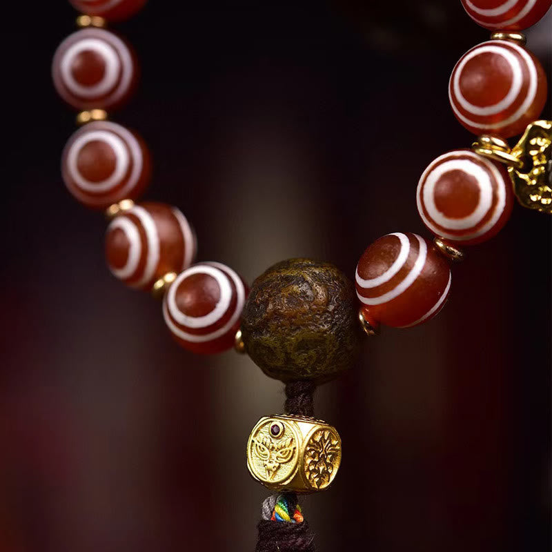 Buddha Stonesチベット産 ザキラムレッドアゲート 自信のブレスレット