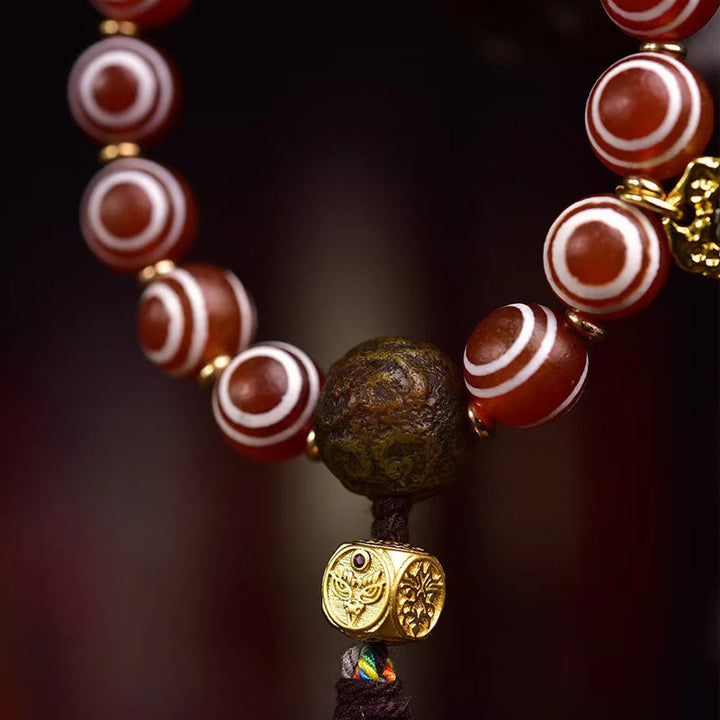 Buddha Stonesチベット産 ザキラムレッドアゲート 自信のブレスレット