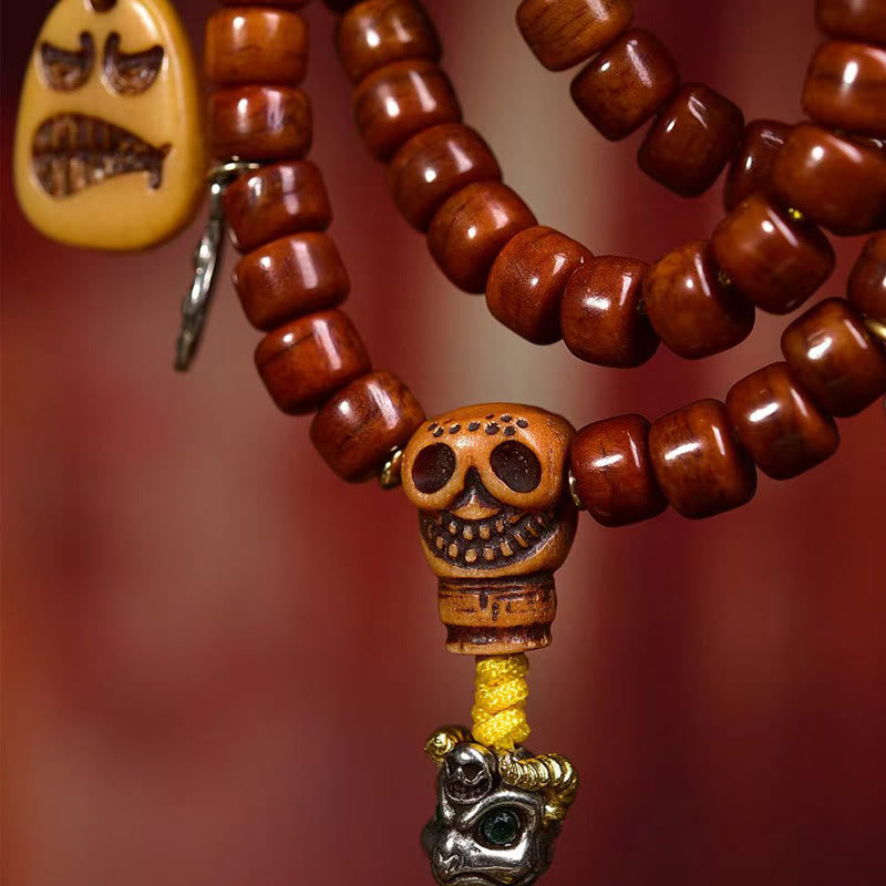 チベットのBuddha Stones108個の骨のビーズDziビーズの強さのMala