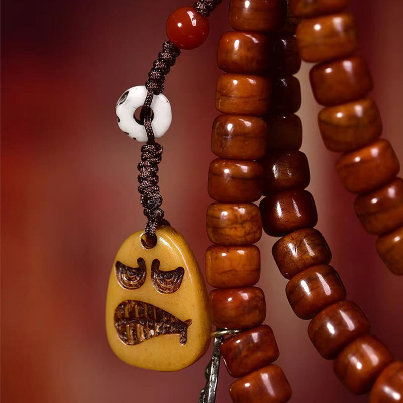 チベットのBuddha Stones108個の骨のビーズDziビーズの強さのMala