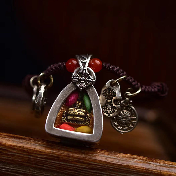 Buddha Stonesチベット薬師如来 慈悲の編みロープネックレスペンダント - image 5