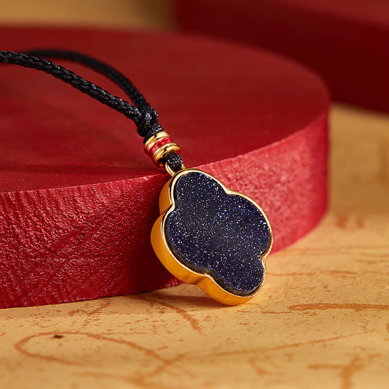 Buddha Stones925スターリングシルバー プラムブロッサムキャット 四つ葉のクローバー 祝福ネックレスペンダント - image 4