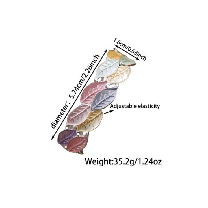 Buddha Stonesカラフルな葉 合金 幸運 伸縮性 ブレスレット バングル