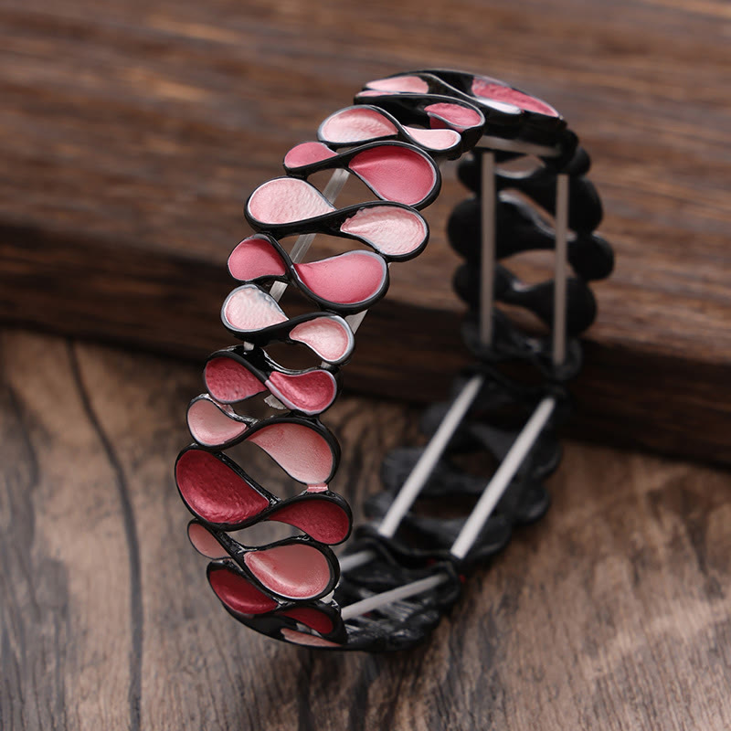 Buddha Stonesカラフル 幾何学的 中空 8字型 合金 ヒーリング 弾性 ブレスレット バングル