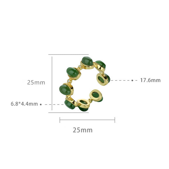 Buddha Stones925 スターリングシルバー 和田シアン翡翠ビーズ ヒーリング 調節可能リング