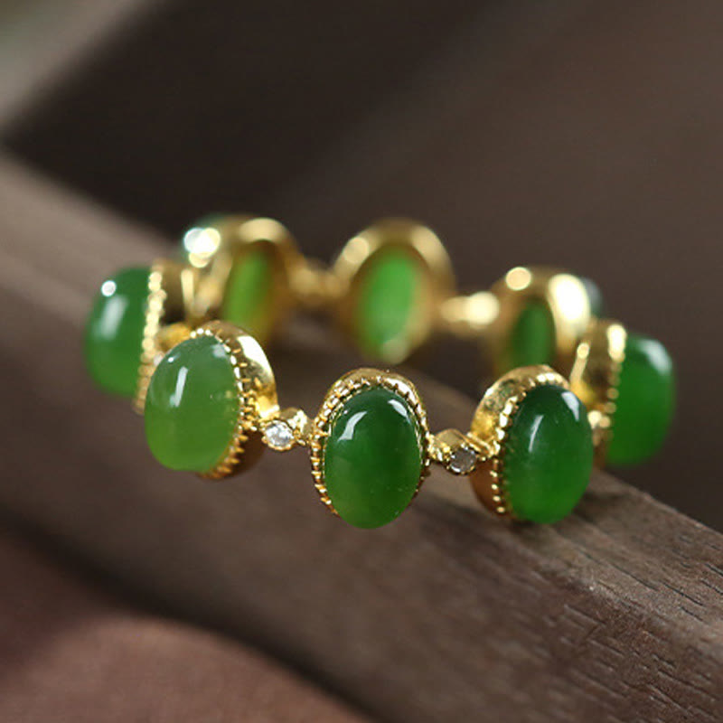 Buddha Stones925 スターリングシルバー 和田シアン翡翠ビーズ ヒーリング 調節可能リング