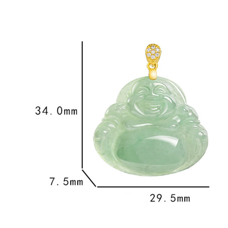 Buddha Stones925スターリングシルバー 天然翡翠 笑う仏陀 幸運 繁栄 チェーンネックレス ペンダント - image 14
