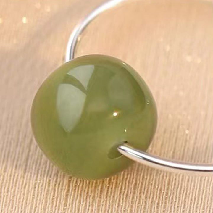 Buddha Stones925 スターリングシルバー 和田翡翠ビーズ 幸運のイヤリング