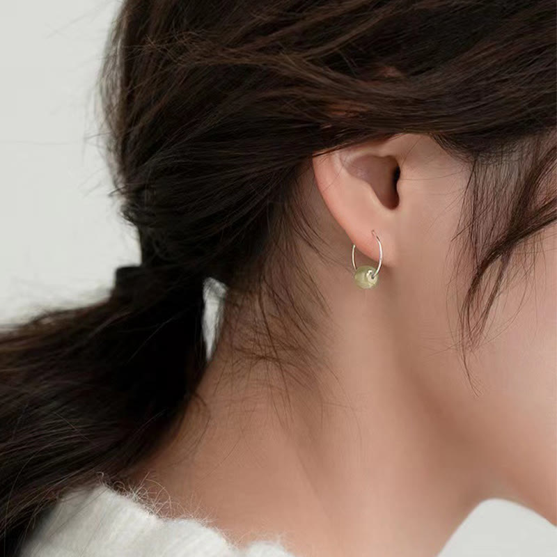 Buddha Stones925 スターリングシルバー 和田翡翠ビーズ 幸運のイヤリング