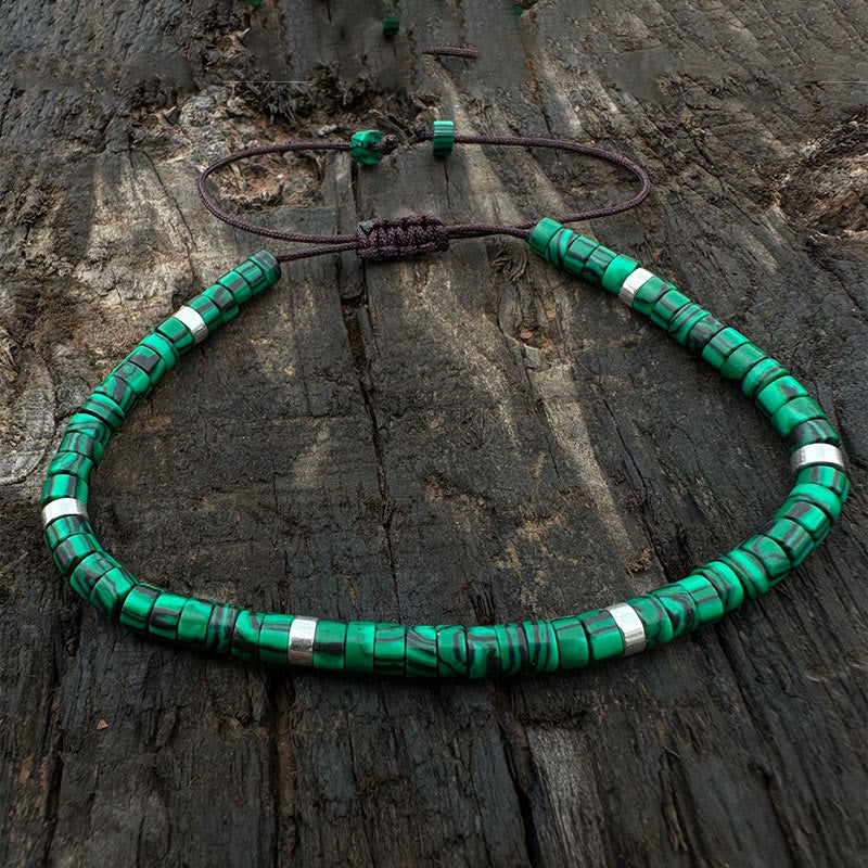 Buddha Stonesマラカイト 抗不安スペーサービーズブレスレット