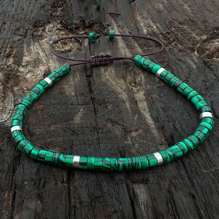 Buddha Stonesマラカイト 抗不安スペーサービーズブレスレット