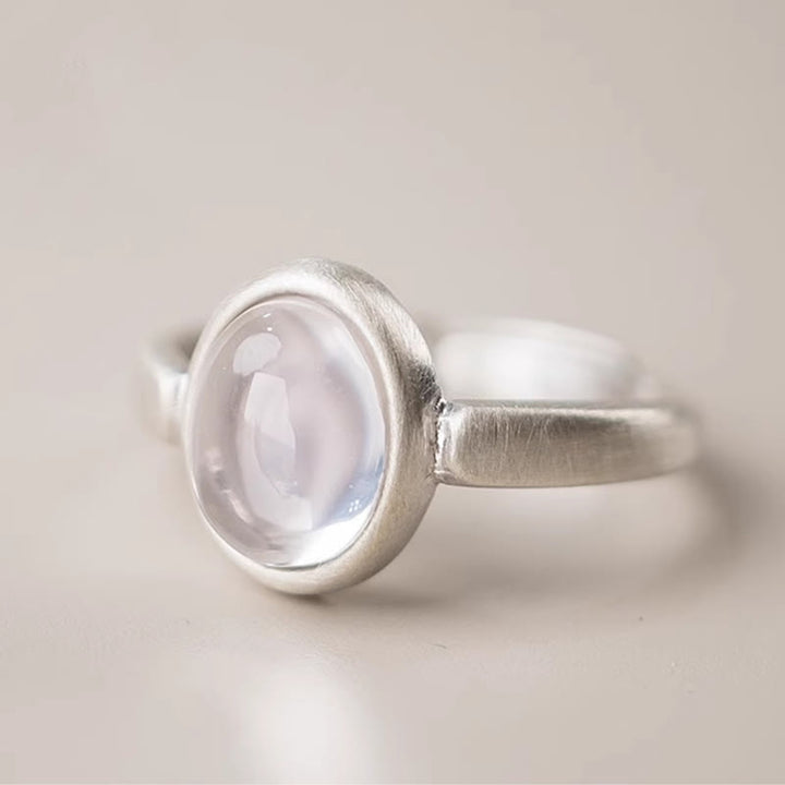 Buddha Stones天然 925 スターリングシルバー ピンククリスタル 調節可能な温かみのあるリング