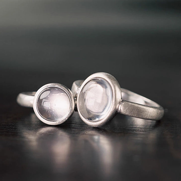 Buddha Stones天然 925 スターリングシルバー ピンククリスタル 調節可能な温かみのあるリング