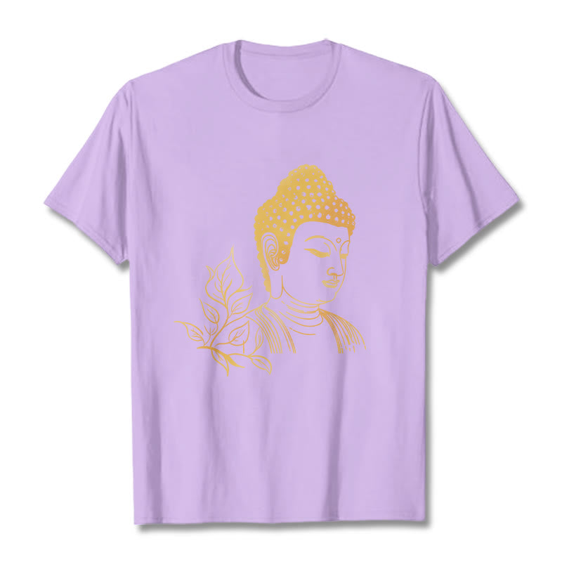 Buddha Stones、黄金の葉、瞑想仏陀Tシャツ - 梅 - 2XL - image 17
