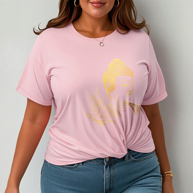 Buddha Stones、黄金の葉、瞑想仏陀Tシャツ - image 14