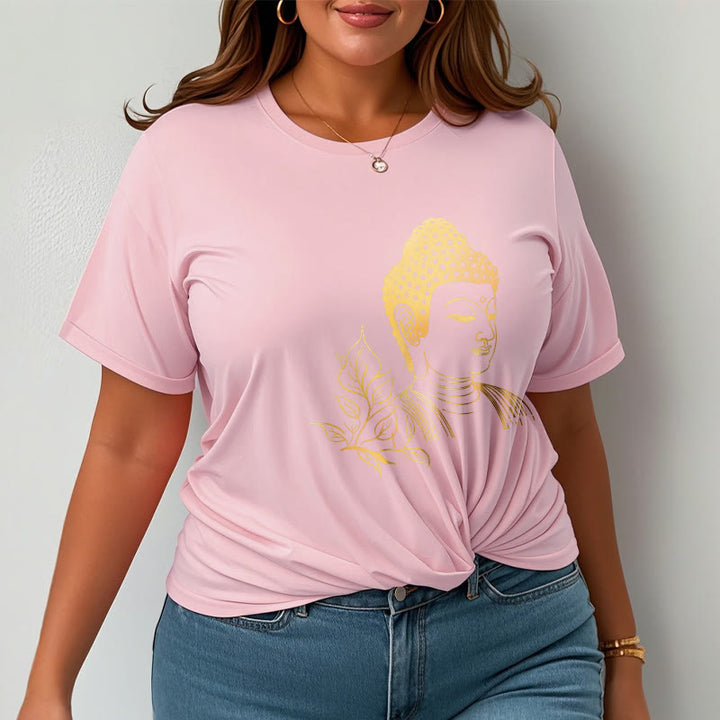 Buddha Stones、黄金の葉、瞑想仏陀Tシャツ - image 14