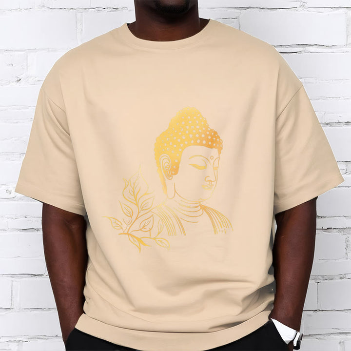 Buddha Stones、黄金の葉、瞑想仏陀Tシャツ - image 10