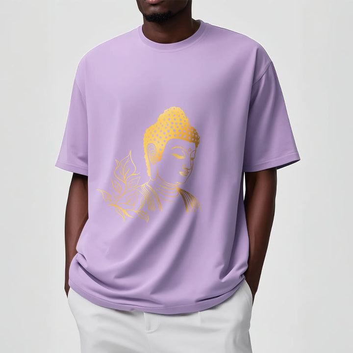 Buddha Stones、黄金の葉、瞑想仏陀Tシャツ - image 18