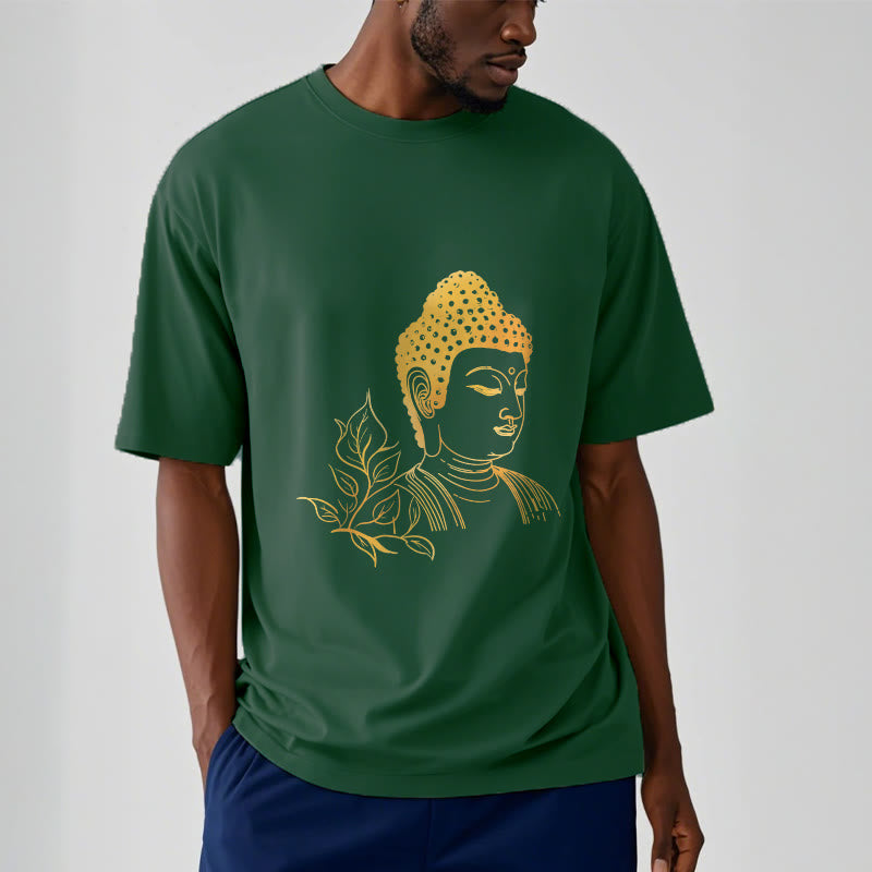 Buddha Stones、黄金の葉、瞑想仏陀Tシャツ - image 12