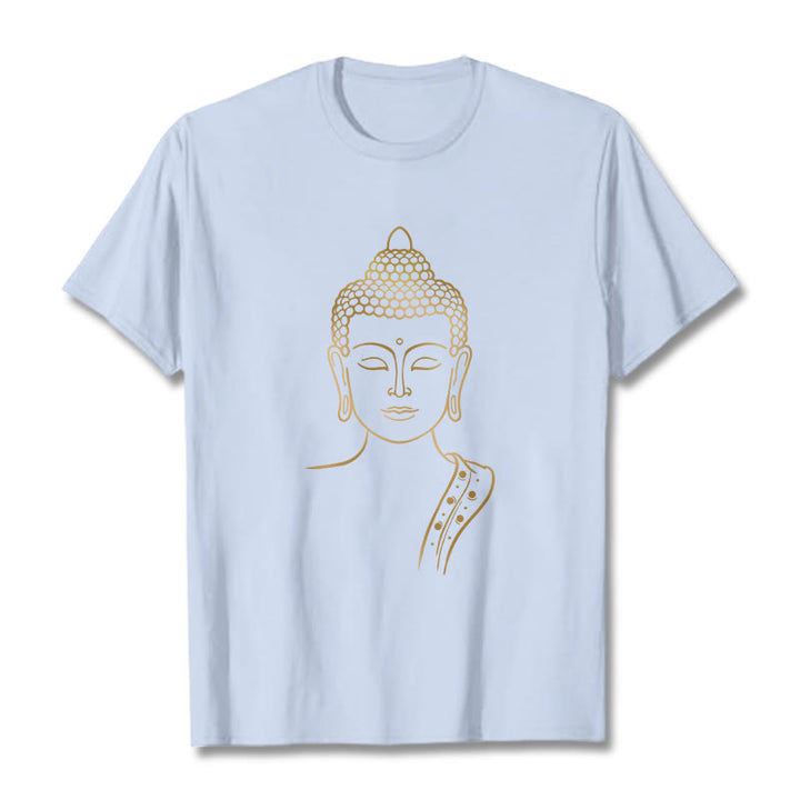 Buddha Stones黄金の仏陀の深い瞑想Tシャツ - ライトシアン - 2XL - image 19