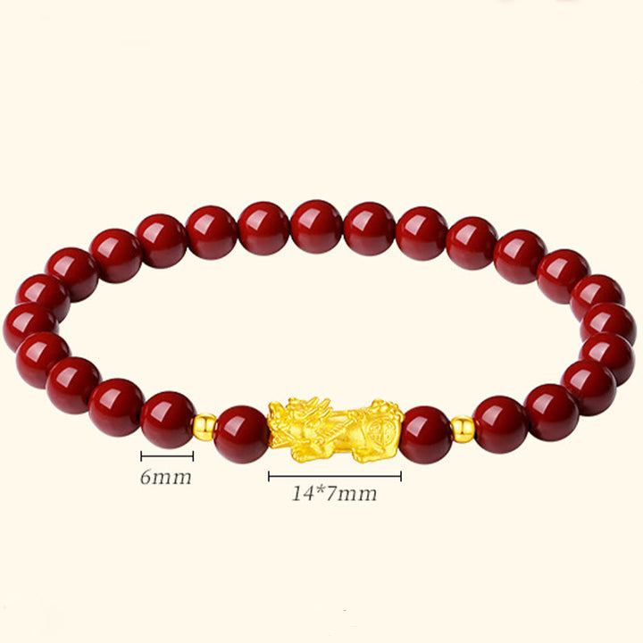 Buddha Stones999ゴールド 5Dハードゴールド 辰砂 貔貅 カームブレスレット - image 4