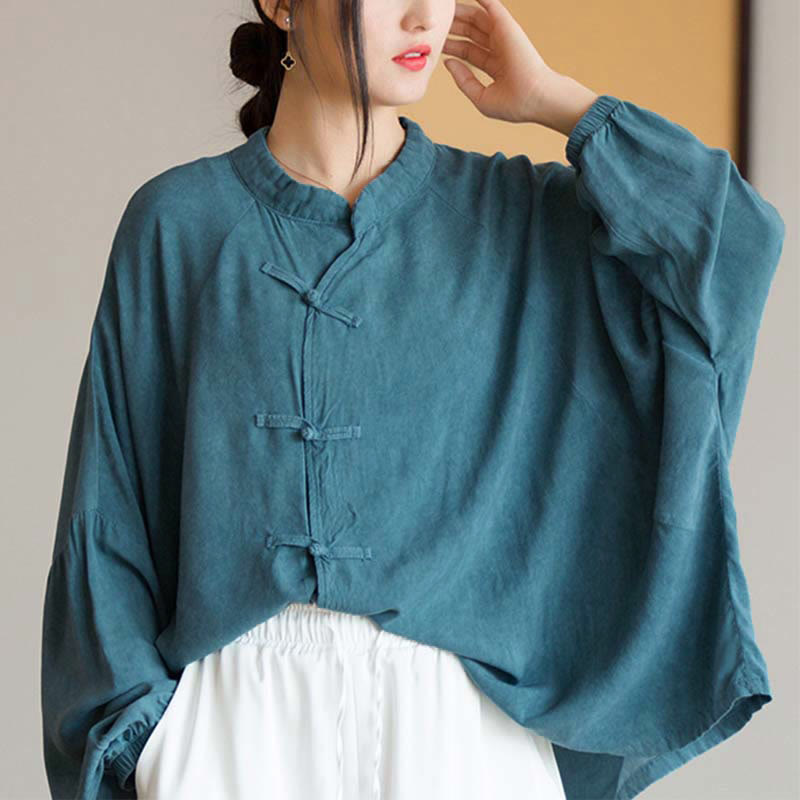 Buddha Stonesカエルボタン長袖シャツ禅太極拳瞑想トップス漢服ジャケット - image 2