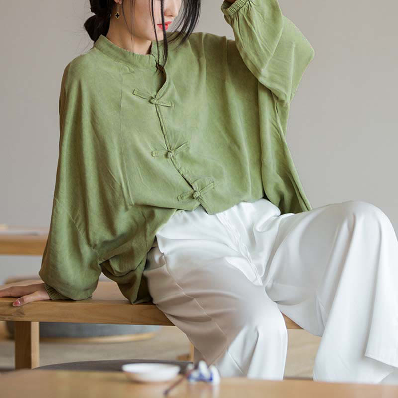 Buddha Stonesカエルボタン長袖シャツ禅太極拳瞑想トップス漢服ジャケット - image 15