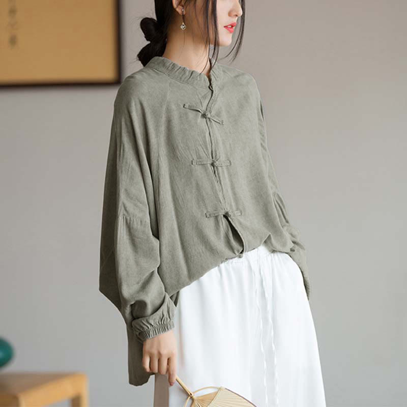 Buddha Stonesカエルボタン長袖シャツ禅太極拳瞑想トップス漢服ジャケット - image 18