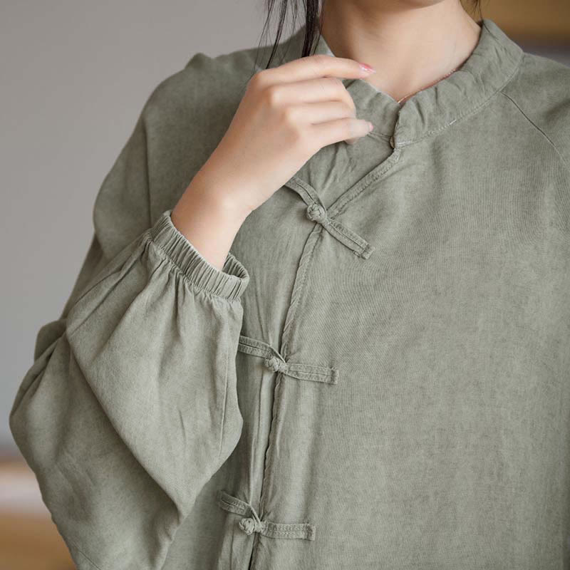 Buddha Stonesカエルボタン長袖シャツ禅太極拳瞑想トップス漢服ジャケット - image 23