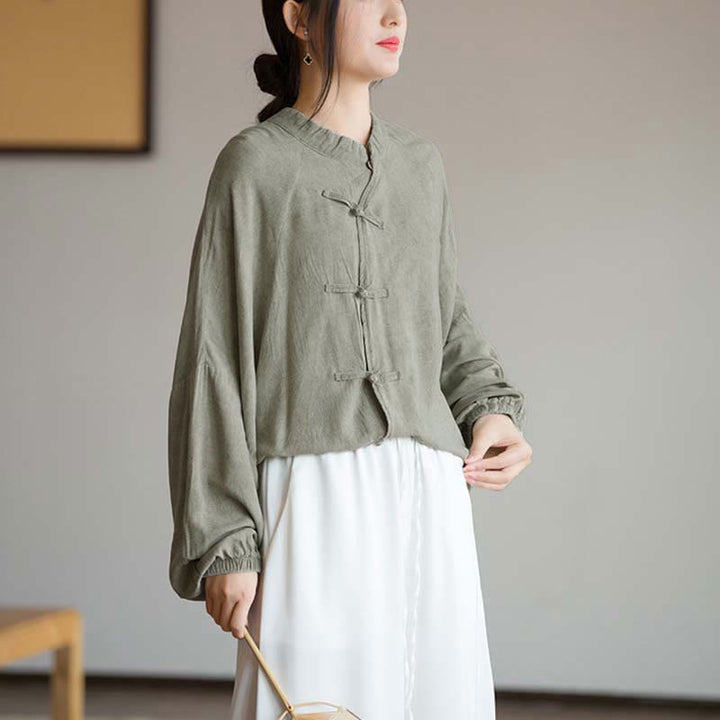 Buddha Stonesカエルボタン長袖シャツ禅太極拳瞑想トップス漢服ジャケット - image 22