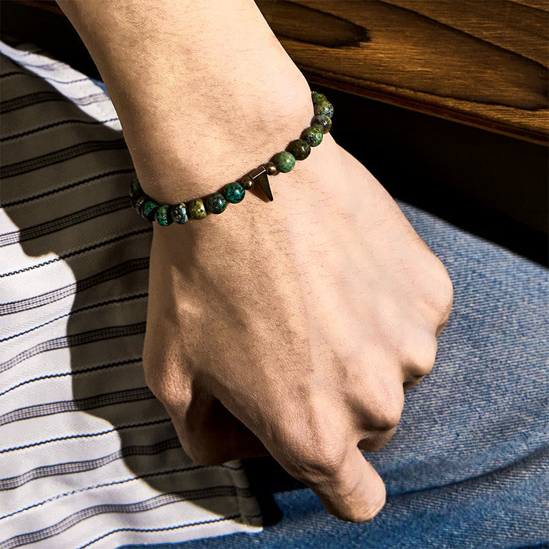 Buddha Stonesヴィンテージ ディストレストデザイン ターコイズ 銅 バランスブレスレット