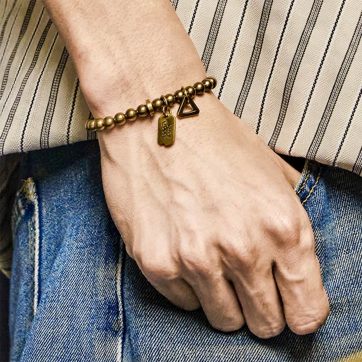 Buddha Stonesレトロ 純銅 真鍮幸運ブレスレット