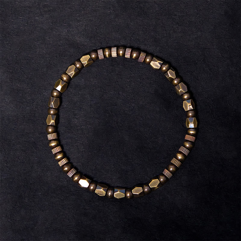 Buddha Stonesレトロ風 アンティーク調 不規則デザイン 銅真鍮 幸運ブレスレット