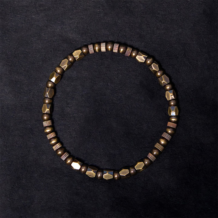 Buddha Stonesレトロ風 アンティーク調 不規則デザイン 銅真鍮 幸運ブレスレット