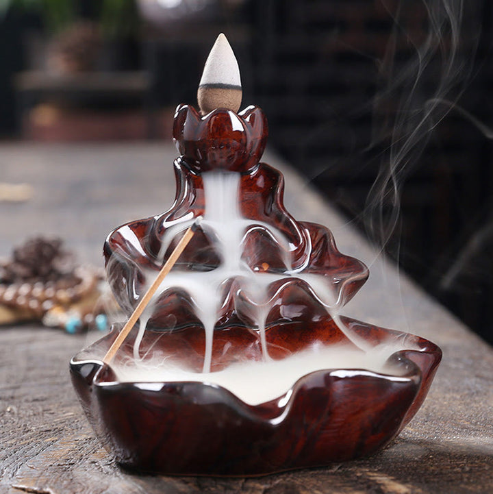 Buddha Stones蓮の葉 鯉 陶器 逆流煙噴水 平和香炉 装飾 - image 17
