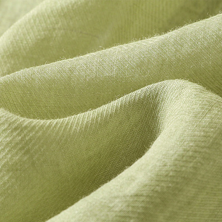 Buddha Stones刺繍入りシングルブレストレディースコットンリネン七分袖シャツ - image 9