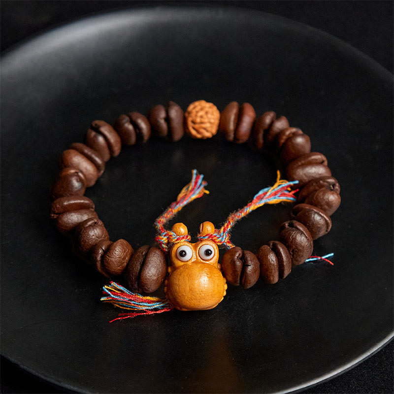 Buddha Stonesハンドメイドの面白いカバのコーヒー豆ウェンジウッドブレスレット - image 4