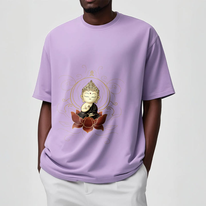Buddha Stonesの静かな仏陀の蓮の模様Tシャツ - image 18