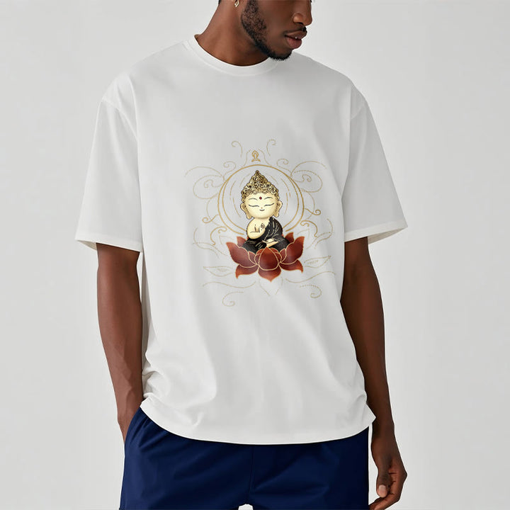Buddha Stonesの静かな仏陀の蓮の模様Tシャツ - image 9