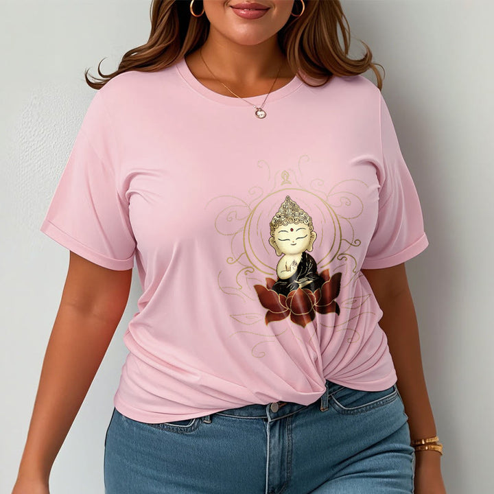Buddha Stonesの静かな仏陀の蓮の模様Tシャツ - image 14