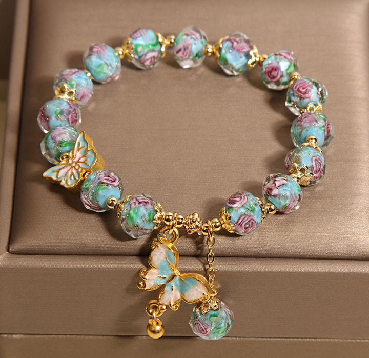 Buddha Stonesチャームローズフラワーリウリブレスレット - image 3