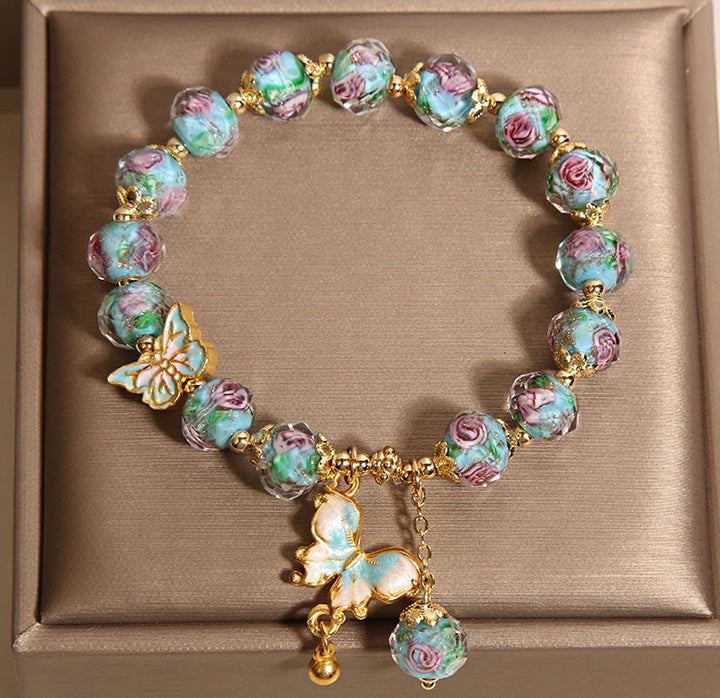 Buddha Stonesチャームローズフラワーリウリブレスレット - image 4