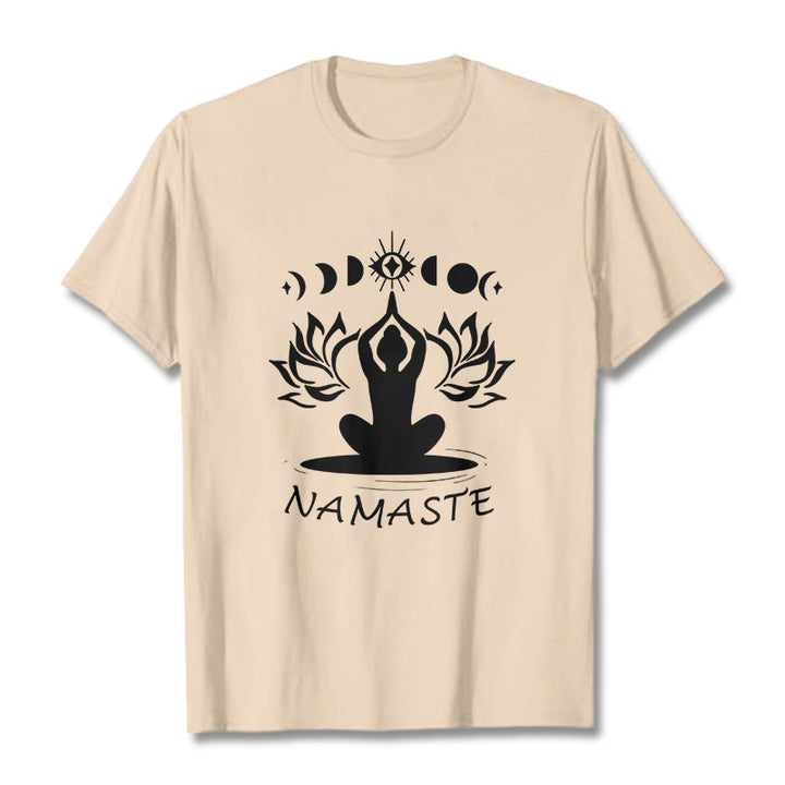 Buddha Stonesカジュアル 瞑想図 蓮月目柄 Tシャツ - ビスク - 2XL - image 10