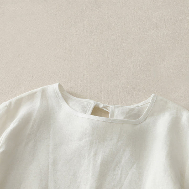 Buddha Stonesカジュアル 無地 フリルヘム クルーネック タイ レディース ポリエステル Tシャツ - image 10