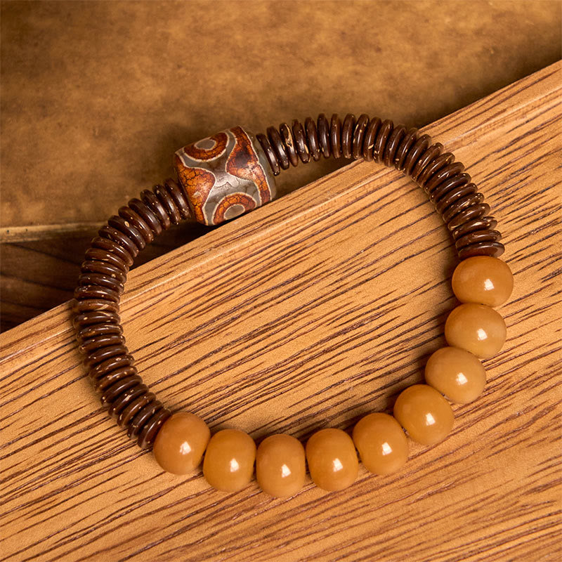 Buddha Stonesチベット菩提樹シードビーズ ココナッツシェル ウィズダムブレスレット
