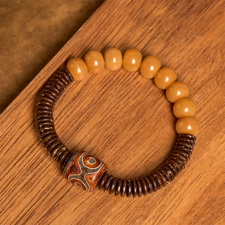 Buddha Stonesチベット菩提樹シードビーズ ココナッツシェル ウィズダムブレスレット