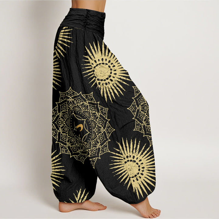 Buddha Stonesカジュアル マンダラ オムシンボル 太陽柄 レディース ハーレムパンツ - image 3