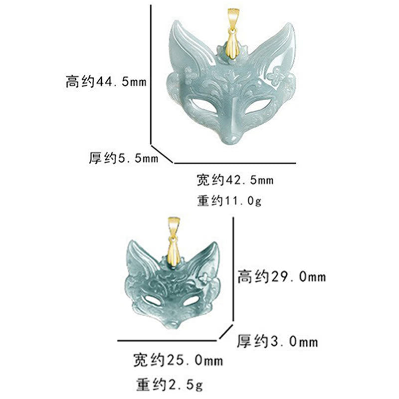 Buddha Stones狐面 翡翠 チタン鋼 ネックレス 幸運のペンダント - image 12