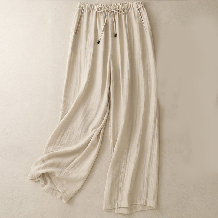 Buddha Stonesサマードローストリングデザイン レディース ワイドレッグパンツ ポケット付き - ベージュ - US8-10,UK/AU12-14,EU40-42 (2XL) - image 7