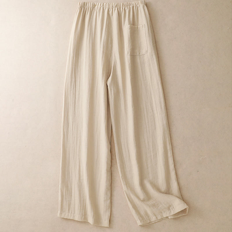Buddha Stonesサマードローストリングデザイン レディース ワイドレッグパンツ ポケット付き - image 8